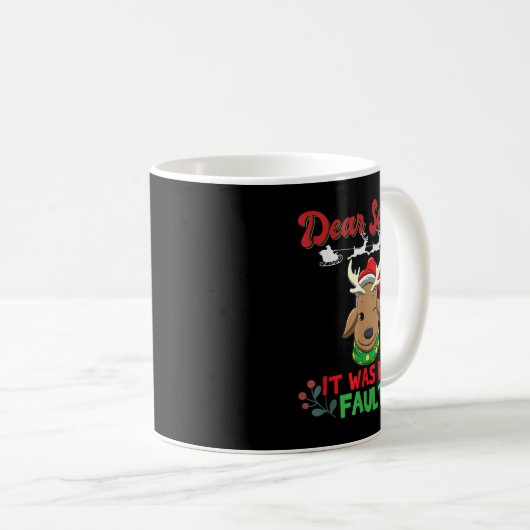 Dear Santa It Was His Fault Siblings Matching Xmas Kaffeetasse (VorderseiteRechts)