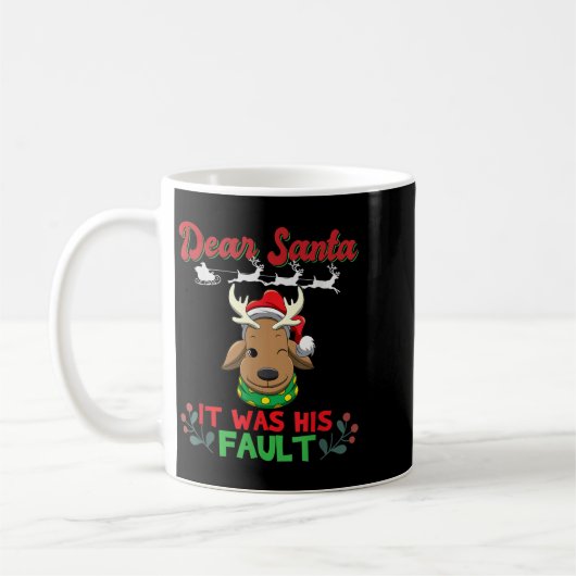 Dear Santa It Was His Fault Siblings Matching Xmas Kaffeetasse (Links)
