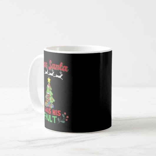 Dear Santa It Was His Fault Siblings Matching Xmas Kaffeetasse (Vorderseite Links)