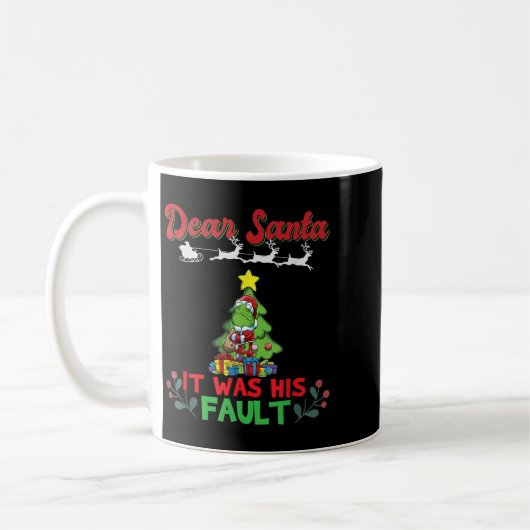 Dear Santa It Was His Fault Siblings Matching Xmas Kaffeetasse (Links)