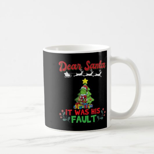Dear Santa It Was His Fault Siblings Matching Xmas Kaffeetasse (Rechts)