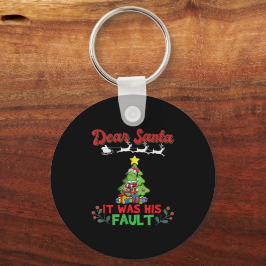 Dear Santa It Was His Fault Siblings Matching Xmas Schlüsselanhänger (Vorderseite)