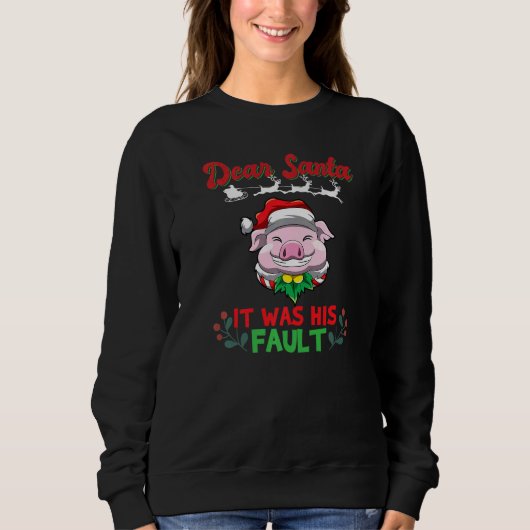 Dear Santa It Was His Fault Siblings Matching Xmas Sweatshirt (Vorderseite)