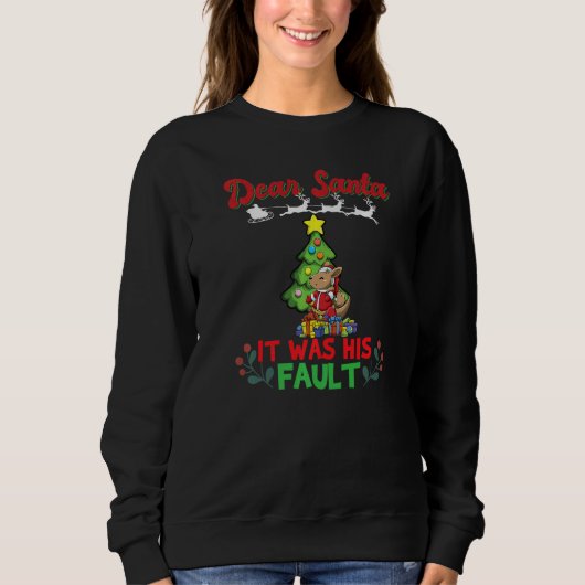 Dear Santa It Was His Fault Siblings Matching Xmas Sweatshirt (Vorderseite)