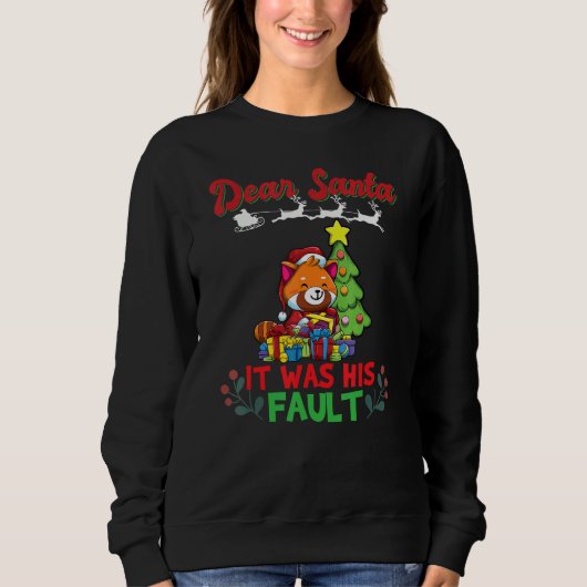 Dear Santa It Was His Fault Siblings Matching Xmas Sweatshirt (Vorderseite)