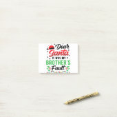 Dear Santa It Was My Brother's Fault Kids Funny Ch Post-it Klebezettel (Auf Schreibtisch)