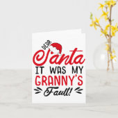 Dear Santa It Was My Grannys Fault  Karte (Gelbe Blume)