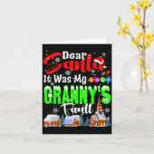 Dear Santa It Was My Granny's Fault Santa Naughty Karte (Gelbe Blume)