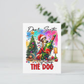 Dear Santa It Was the Dog – Funny Christmas Pet Postkarte (Stehend Vorderseite)
