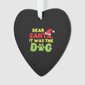 Dear Santa it was the dog paw Classic T-Shirt Ornament (Vorderseite)