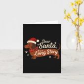 Dear Santa It's A Long Story Christmas Dachshund D Karte (Gelbe Blume)