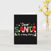 Dear Santa It's A Long Story Christmas Pjs Family  Karte (Gelbe Blume)