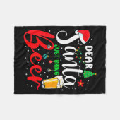 Dear Santa Just Bring Beer Christmas Pajamas Famil Fleecedecke (Vorderseite (Horizontal))
