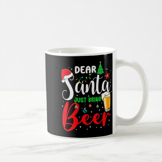 Dear Santa Just Bring Beer Christmas Pajamas Famil Kaffeetasse (Rechts)