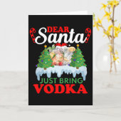 Dear Santa Just Bring Vodka Family Christmas Match Karte (Gelbe Blume)