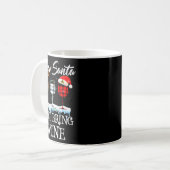 Dear Santa Just Bring Wine Christmas Pajama Costum Kaffeetasse (Vorderseite Links)