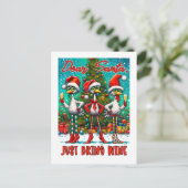 Dear Santa Just Bring Wine  Postkarte (Stehend Vorderseite)