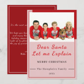 Dear Santa, Let Me Explain - Fun photo CHRISTMAS  Dankeskarte (Vorne/Hinten)