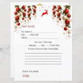 Dear Santa Letter Red GoldOrnaments Christmas Tree (Vorne/Hinten)
