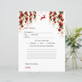 Dear Santa Letter Red GoldOrnaments Christmas Tree (Stehend Vorderseite)