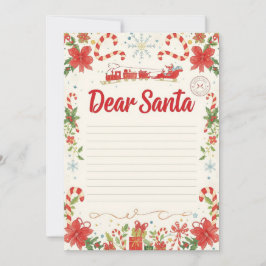 Dear Santa Letter Template | Kids Christmas Einladung
