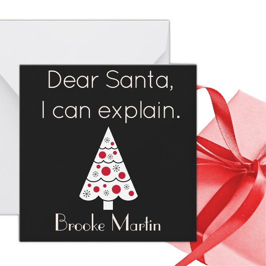 Dear Santa Mini Christmas Flat Note Card Mitteilungskarte