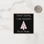 Dear Santa Mini Christmas Flat Note Card Mitteilungskarte (Vorderseite/Rückseite Beispiel)