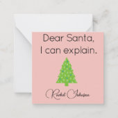 Dear Santa Mini Christmas Gift Enclosure Card Mitteilungskarte (Vorderseite)