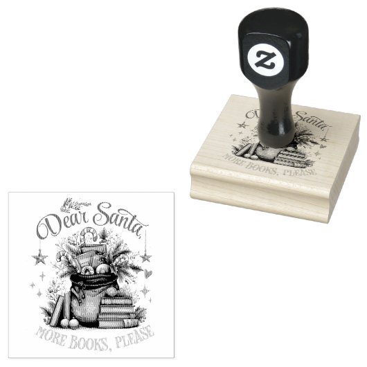 Dear Santa, More Books Please  Gummistempel (Stempel)