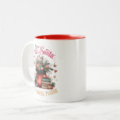 Dear Santa, More Books Please Zweifarbige Tasse (Vorderseite Links)