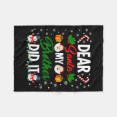 Dear Santa My Brother Did It Funny Christmas Boys Fleecedecke (Vorderseite (Horizontal))