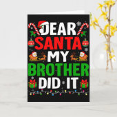 Dear Santa My Brother Did It Funny Christmas Boys Karte (Gelbe Blume)