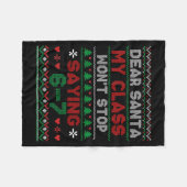 Dear Santa My Cl Keeps Saying Six Seven Christmas Fleecedecke (Vorderseite (Horizontal))