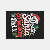 Dear Santa My Co-worker Did It Funny Christmas Cow Fleecedecke (Vorderseite (Horizontal))