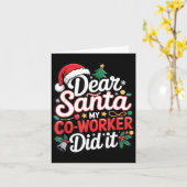 Dear Santa My Co-worker Did It Funny Christmas Cow Karte (Gelbe Blume)