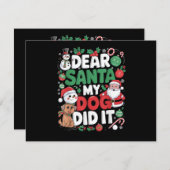 Dear Santa My dog Did it Funny Christmas dog funny (Vorne/Hinten)
