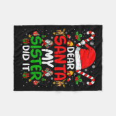 Dear Santa My Sister Did It Funny Christmas Boys G Fleecedecke (Vorderseite (Horizontal))