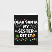 Dear Santa My Sister Did It Funny Christmas Boys G Karte (Vorderseite)