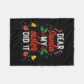 Dear Santa My Sister Did It Funny Christmas Pajama Fleecedecke (Vorderseite (Horizontal))