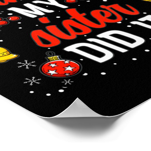 Dear Santa My Sister Did It Funny Christmas Pajama Poster (Ecke)