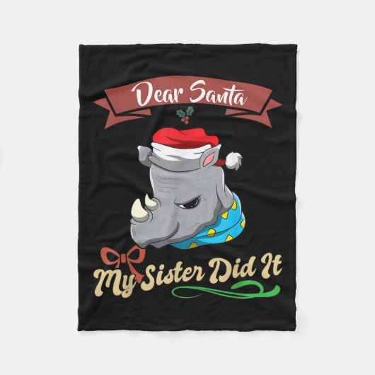 Dear Santa My Sister Did It Siblings Christmas Fleecedecke (Vorderseite)