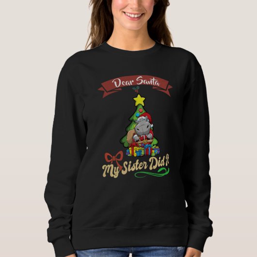 Dear Santa My Sister Did It Siblings Christmas Pre Sweatshirt (Vorderseite)