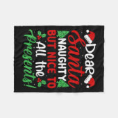 Dear Santa Naughty But Nice To All The !  Fleecedecke (Vorderseite (Horizontal))
