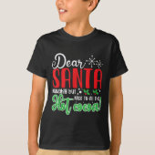 Dear Santa Naughty But Nice To All The Hot Cocoa! T-Shirt (Vorderseite)