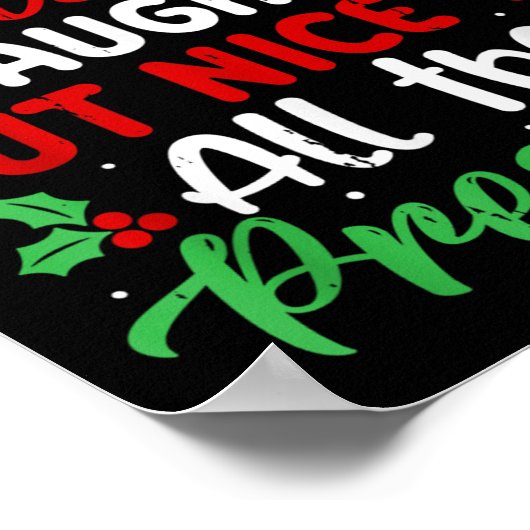 Dear Santa Naughty But Nice To All The !  Poster (Ecke)