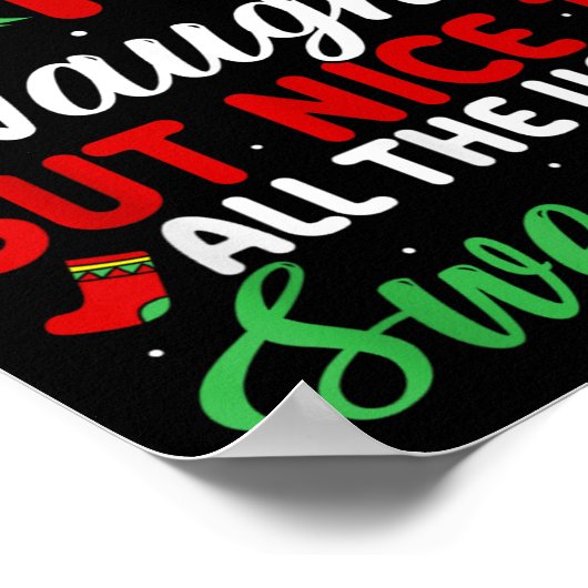 Dear Santa Naughty But Nice To All Ugly Sweaters!  Poster (Ecke)