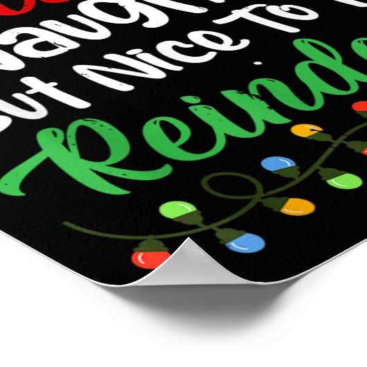 Dear Santa Naughty But Nice To The Reindeer! Funny Poster (Ecke)