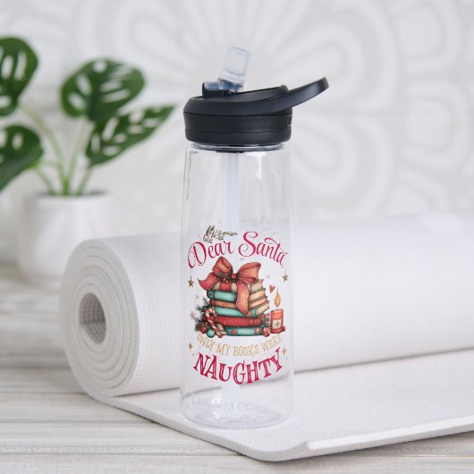 Dear Santa, Only My Books Were Naughty  Trinkflasche (Yoga (gedreht))