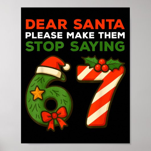 Dear Santa Please Make Them Stop Saying 67 Funny C Poster (Vorne)