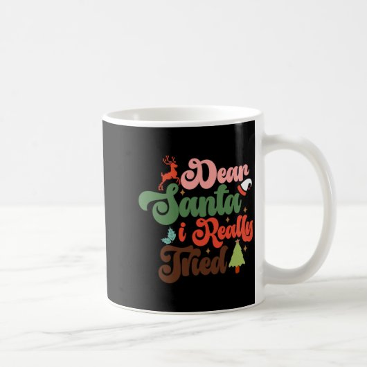 Dear Santa Retro Groovy Christmas Holidays T Shirt Kaffeetasse (Rechts)